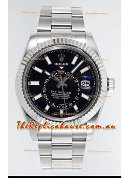 Rolex Sky-Dweller REF #m336934 Black Dial Watch in 904L Steel Case - Super Clone Watch