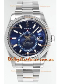 Rolex Sky-Dweller REF #m336934 Blue Dial Watch in 904L Steel Case - Super Clone Watch