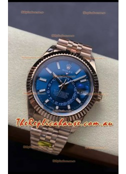 Rolex Sky-Dweller REF# 336935 Blue Dial Watch in Rose Gold 904L Steel Case 1:1 Mirror Replica