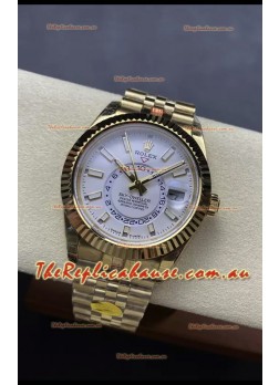 Rolex Sky-Dweller REF# 336935 White Dial Watch in Yellow Gold 904L Steel Case 1:1 Mirror Replica