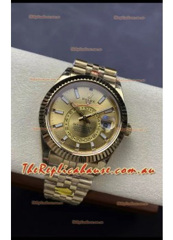 Rolex Sky-Dweller REF# 336935 Gold Dial Watch in Yellow Gold 904L Steel Case 1:1 Mirror Replica