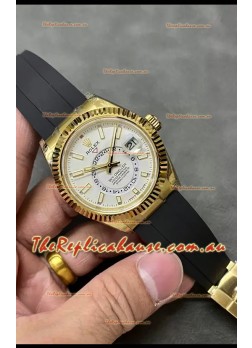 Rolex Sky-Dweller REF# M336235 White Dial Yellow Gold Watch in 904L Steel Case 1:1 Mirror Replica