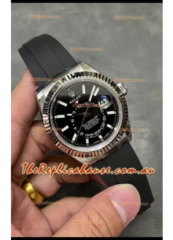 Rolex Sky-Dweller REF# M336235 Black Dial Watch in 904L Steel Case 1:1 Mirror Replica