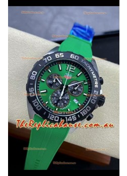 Tag Heuer F1 Edition Swiss Quartz Watch in Green Dial Stainless Steel Casing Rubber Strap