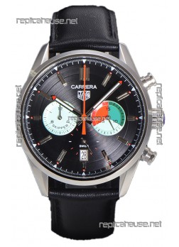 Tag Heuer Carrera Carrera Skipper 39 Chronograph Swiss Quartz Replica Watch Black Dial 