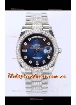 Rolex Day Date Presidential 904L Steel 36MM - Blue Dial 1:1 Mirror Quality Watch