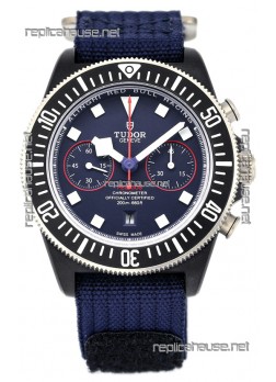 Tudor Pelagos FXD Chronograph Titanium Casing 1:1 Mirror Replica Blue Dial in Nato Strap