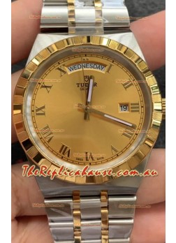 Tudor Royal Edition Watch - 1:1 Mirror Replica in Two Tone Casing - Gold Roman Dial