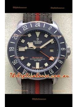 Tudor Pelagos FXD GMT Titanium Casing 1:1 Mirror Replica Black Dial in Green Nato Strap