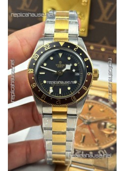 Tudor Black Bay Super Clone GMT Two Tone Black Dial Swiss Replica Watch 