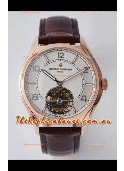 Vacheron Constantin Fiftysix Tourbillon Rose Gold Steel 1:1 Mriror Replica White Dial