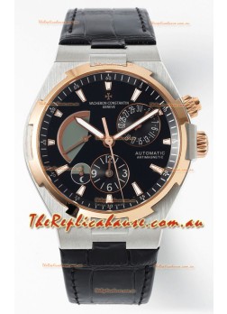 Vacheron Constantin Power Reserve Black Dial Two Tone Black Dial Swiss Replica Watch