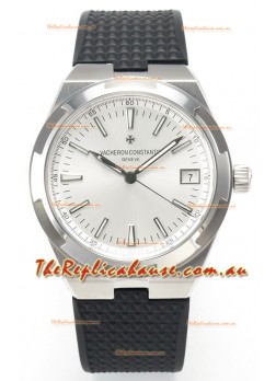 Vacheron Constantin Super Clone Overseas Edition Steel Casing and Dial in Rubber Strap