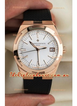 Vacheron Constantin Super Clone Overseas Edition Rose Gold Casing Rubber Strap