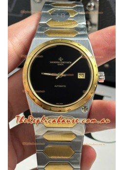 Vacheron Constantin Historiques 222 Super Clone 37MM Two Tone Casing Watch in Black Dial 