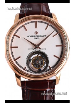 Vacheron Constantin Traditionelle Swiss Tourbillon Rose Gold 1:1 Mirror Replica Watch 