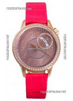 Vacheron Constantin Egerie Muse Rose Gold Casing in Brown Dial Swiss Replica