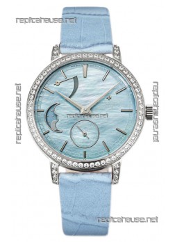 Vacheron Constantin Traditionelle Moon Phase Blue Mother of Pearl Dial in Steel Case Swiss Replica