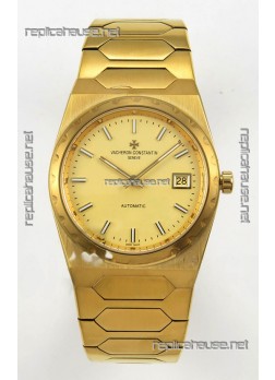 Vacheron Constantin Historiques 222 Super Clone 37MM Yellow Gold Watch in Gold Dial