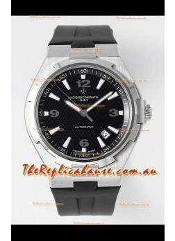 Vacheron Constantin Overseas 1:1 Mirror Swiss Replica Watch in Black Dial - Rubber Strap