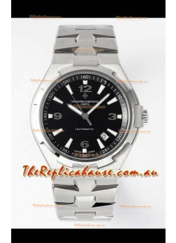 Vacheron Constantin Overseas 1:1 Mirror Swiss Replica Watch in Black Dial - Steel Strap