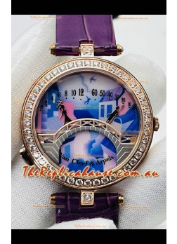 Van Cleef & Arpels Lady Arpels Pont des Amoureux in Rose Gold Purple Strap