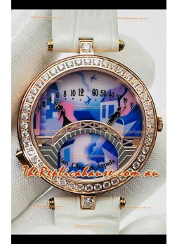Van Cleef & Arpels Lady Arpels Pont des Amoureux in Rose Gold White Strap