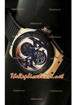 Hublot Big Bang King Power Tourbilon Japanese Replica Watch in Rose Gold
