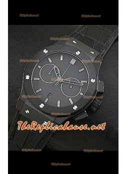 Hublot Classic Fusion Swiss Watch PVD Case Black Strap