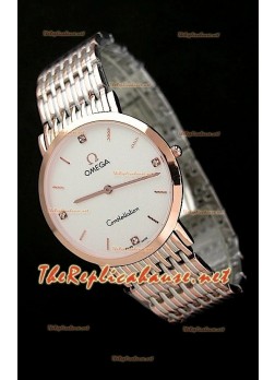 Omega Deville Mens Japanese Replica Watch in Two Tone 