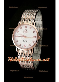 Omega Deville Mens Japanese Replica Watch in Two Tone 