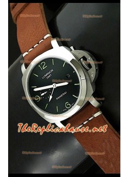 Panerai Luminor GMT PAM329 Japanese Watch in Brown Strap