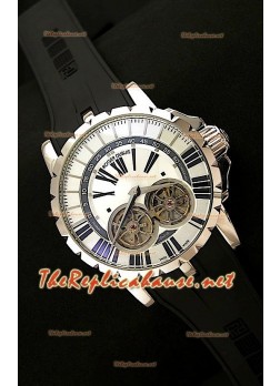 Roger Dubuis Excalibur Chronoexcel Dual Tourbillon in White Dial