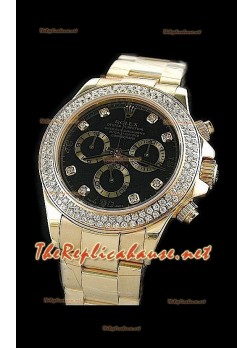 Rolex Daytona Swiss Watch in Gold with Diamonds Bezel