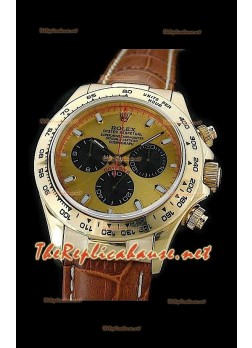 Rolex Daytona Cosmograph Swiss Replica Watch in Gold Dial