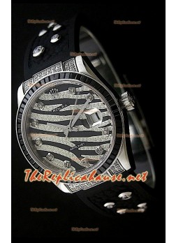Rolex Datejust Mens Swiss Replica Watch with Leopard Dial
