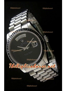 Rolex DayDate Swiss Replica Watch in Black Dial