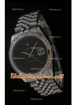 Rolex Datejust Swiss Replica Watch with Black Dial