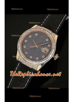 Rolex Replica Pearl Dial Mens Japanese Watch in Gold 