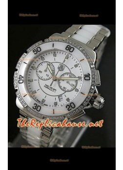 Tag Heuer Formula 1 Ladies Chronograph Watch in White - 1:1 Mirror Replica