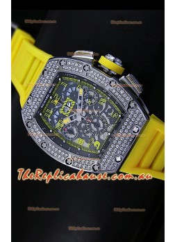 Richard Mille Filippe Massa Edition Titanium Swiss Replica Watch in Yellow Strap