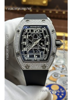 Richard Mille RM67-01 Extra-Flat Steel Diamonds Studded Super Clone Watch 
