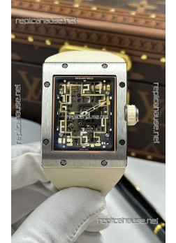 Richard Mille 16-02 Titanium Extra-Flat White Rubber Super Clone Watch 