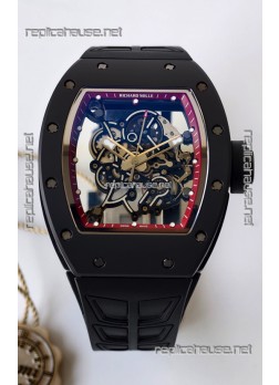 Richard Mille RM055 FREE SPRUNG MVMNT Black Ceramic Red Inner Bezel Super Clone Watch 