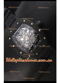 Richard Mille RM055 Bubba Watson Swiss Replica Watch in Black Indexes