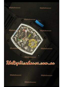 Richard Mille RM036 Jean Todt Forged Carbon Bezel Titanium Watch - All White/Blue Edition