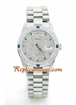 Rolex Day Date Silver - Diamond ROLX138