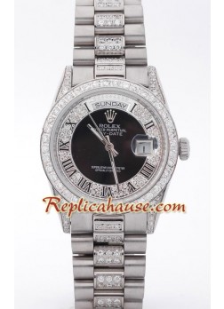 Rolex Day Date Silver - Diamond ROLX515