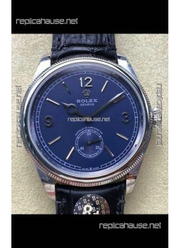 Rolex 1908 Perpetual in Steel Casing Blue Dial Swiss Replica Watch 