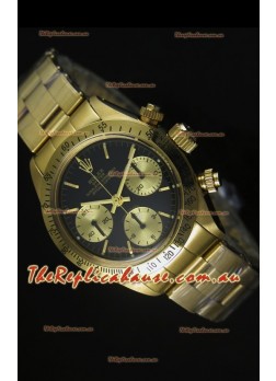 Rolex Daytona 6265 Cosmograph Black Dial in Gold Case